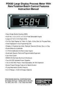 Thumbnail of document Manual - PD650 Aluminum NEMA 4X Process Meter